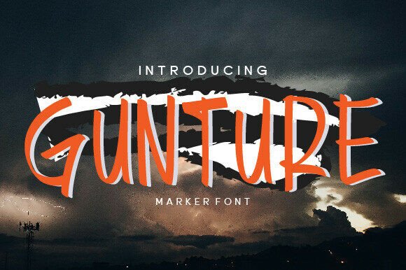 Gunture Typeface: Bold Display Font for Impact