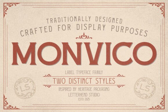 Monvico One: Elevating Heritage Branding with Bold Vintage Typography